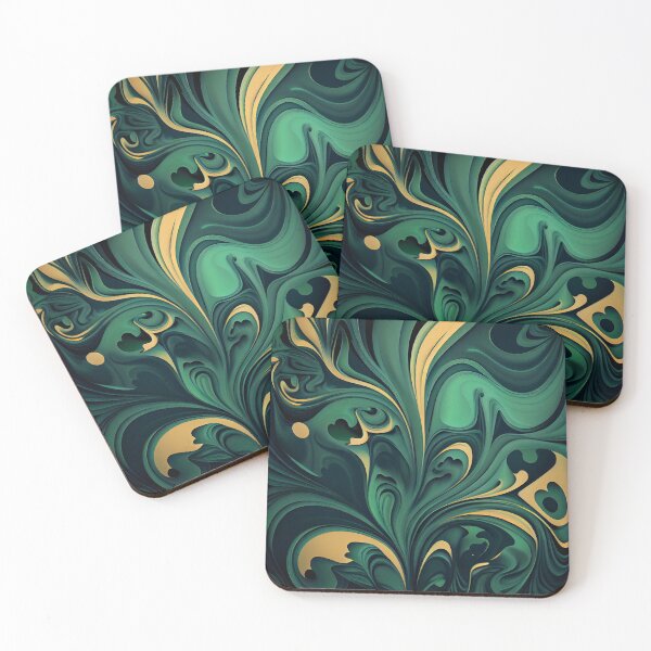 Item preview, Fluid Grand Green Modern Pattern Digital Painting designed and sold by CodeAndColors.