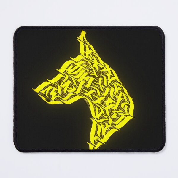 Item preview, Gold Doberman Calligraphy designed and sold by spekolart.