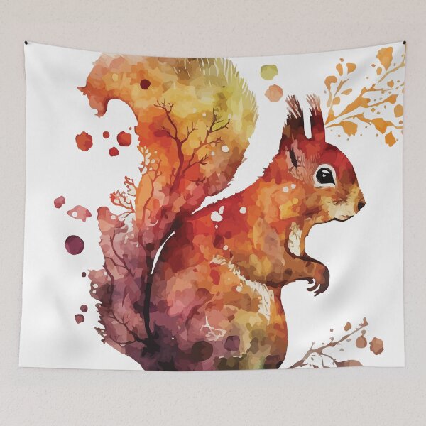 Item preview, A Red squirrel in a Modern Watercolor - Boho Animals designed and sold by GVRDesign.