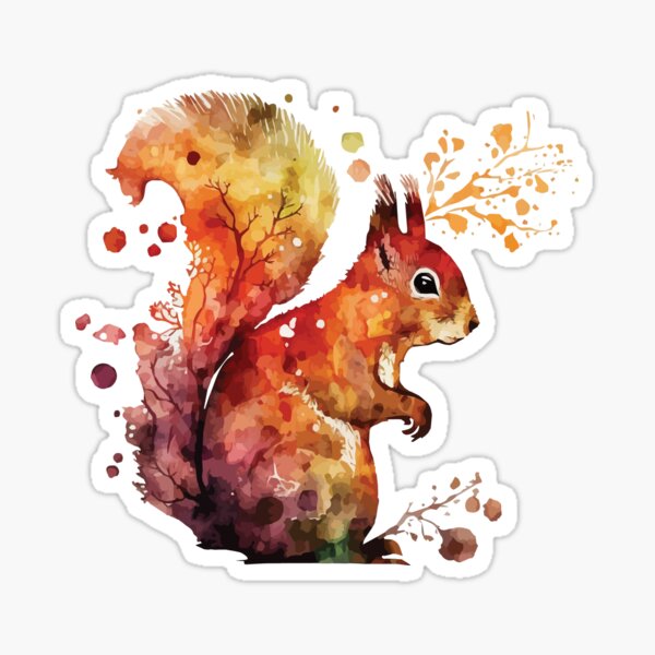 Item preview, A Red squirrel in a Modern Watercolor - Boho Animals designed and sold by GVRDesign.