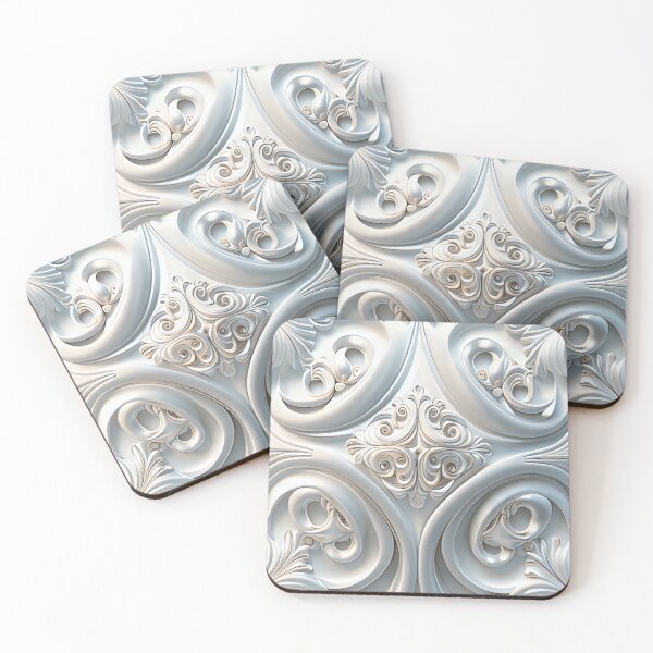 Item preview, Baroque Designer White Futuristic Modern Coastal P Digital Painting designed and sold by CodeAndColors.