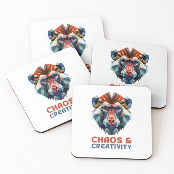Item preview, Express Your Wild Side with this Inspiring Baboon Face Design Featuring 'Chaos & Creativity' on T-Shirts and More! designed and sold by FiveIntentions.