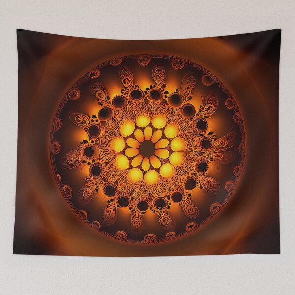 Item preview, Orange Light Circular Transitional Pattern Digital Painting designed and sold by CodeAndColors.