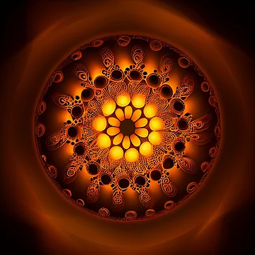 Vorschaubild zum Design Orange Light Circular Transitional Pattern Digital Painting von CodeAndColors