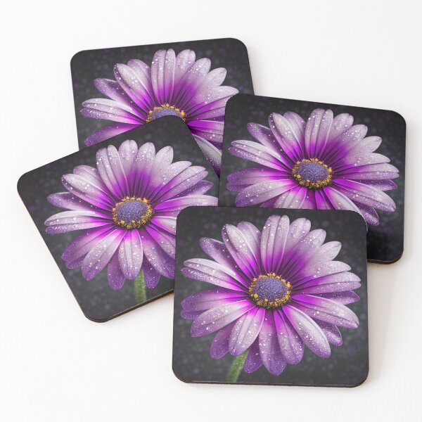 Artikelvorschau, Lavender Glitter Daisy Digital Painting entworfen und verkauft von CodeAndColors.
