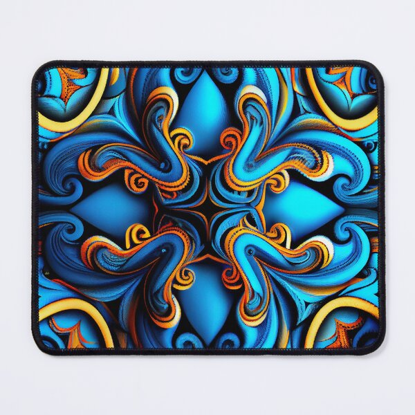 Item preview, Blue Energetic Maximalist Pattern Digital Painting designed and sold by CodeAndColors.
