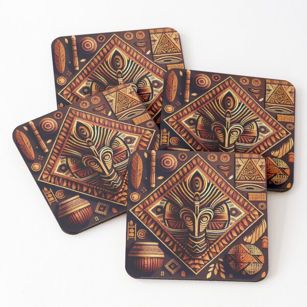 Item preview, Ancient African Pattern Digital Painting designed and sold by CodeAndColors.