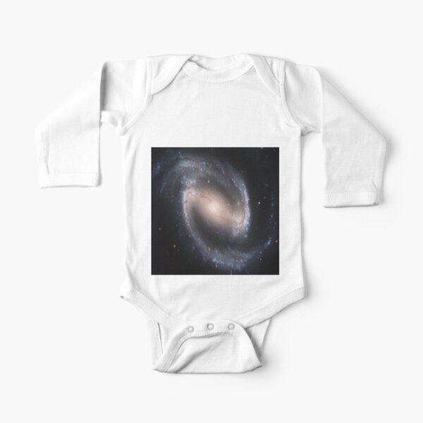NGC 1300, Barred spiral galaxy in the constellation Eridanus, Astronomy, Cosmology, AstroPhysics, Universe Long Sleeve Baby One-Piece