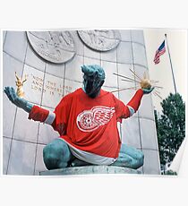 The Spirit of Detroit - Go Wings! Poster