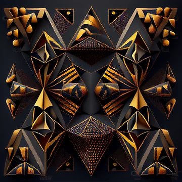 Imagen de la obra Dark Angular Baroque African Pattern Digital Painting de CodeAndColors