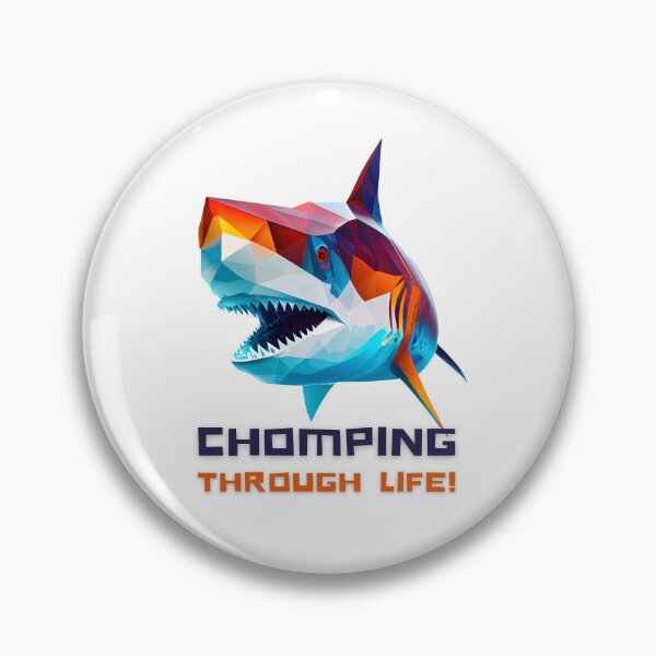 Item preview, Dive into Life with this Fearless Shark Design Featuring 'Chomping Through Life' on T-Shirts and More! designed and sold by FiveIntentions.
