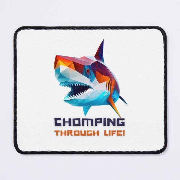 Item preview, Dive into Life with this Fearless Shark Design Featuring 'Chomping Through Life' on T-Shirts and More! designed and sold by FiveIntentions.