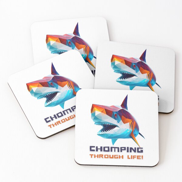 Item preview, Dive into Life with this Fearless Shark Design Featuring 'Chomping Through Life' on T-Shirts and More! designed and sold by FiveIntentions.