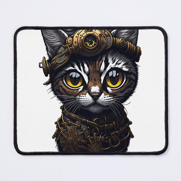 Item preview, A Cute Steampunk Kitty Cat AI Sticker Art by Xzendor7 designed and sold by Xzendor7 Digital Art Creations.