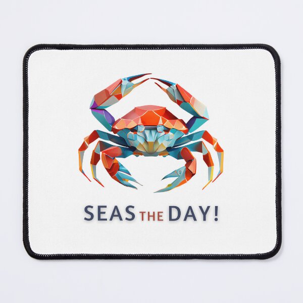 Item preview, Get in the Beachy Mood with this Fun Crab Design Featuring 'Seas the Day' on T-Shirts and More! designed and sold by FiveIntentions.