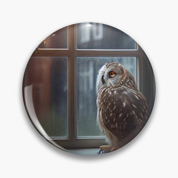 Artikelvorschau, Moody Owl at the Window Digital Painting entworfen und verkauft von CodeAndColors.