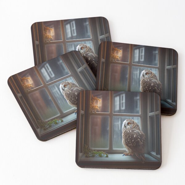 Item preview, Moody Owl at the Window Digital Painting designed and sold by CodeAndColors.