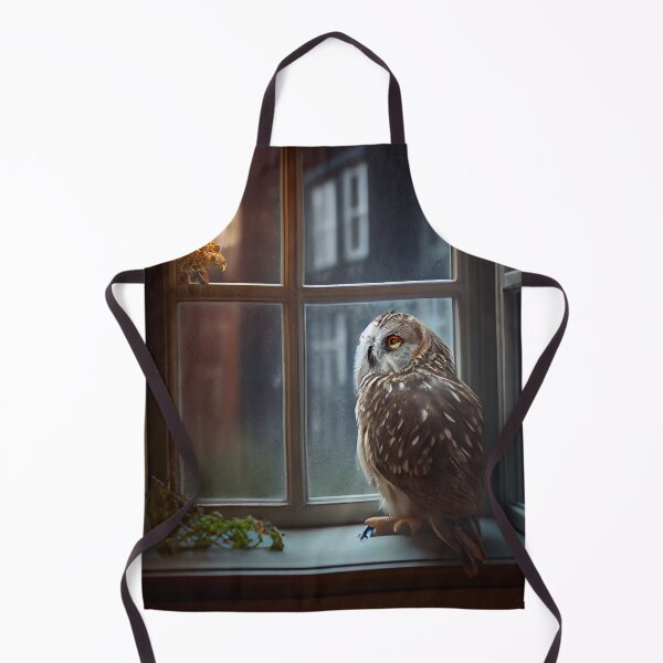 Aperçu de l'œuvre Moody Owl at the Window Digital Painting créée et vendue par CodeAndColors.