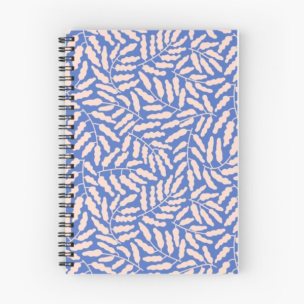 Item preview, Leaf motif - peach on blue designed and sold by LucyFaulke.