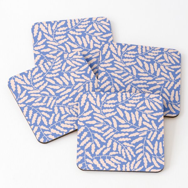 Item preview, Leaf motif - peach on blue designed and sold by LucyFaulke.
