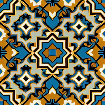 Vorschaubild zum Design Bold Furry Geometric Drawn New Mediterranean Pattern Digital Painting von CodeAndColors
