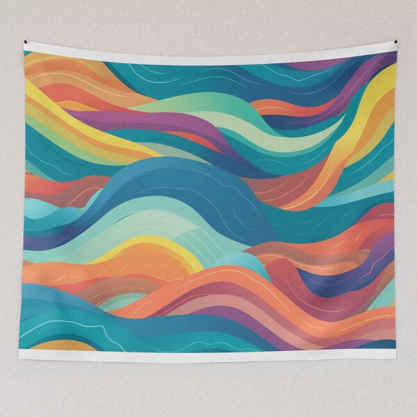 Item preview, Bright color waves designed and sold by NxtGenArt.