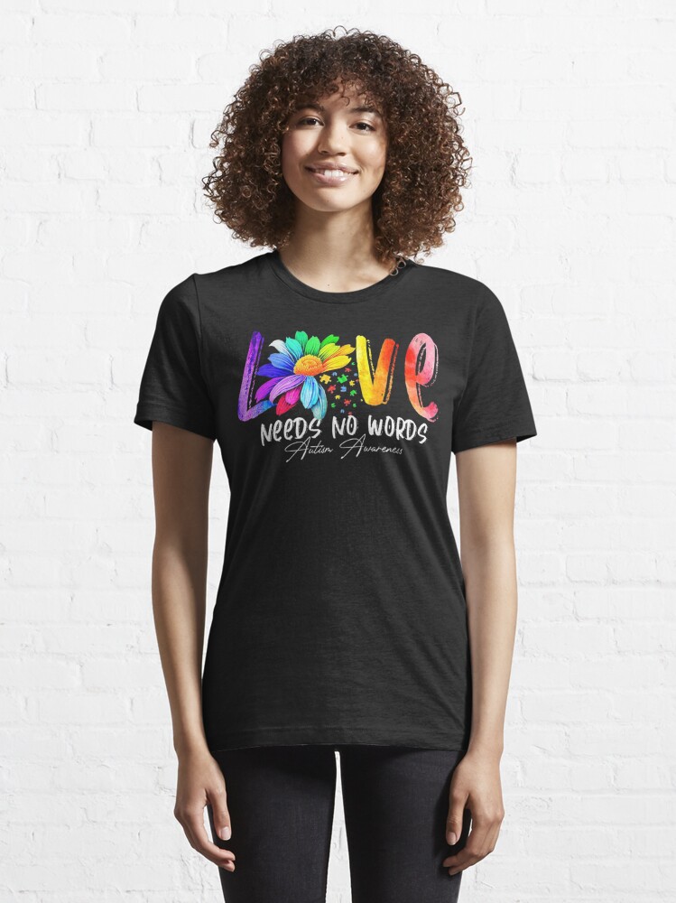 Discover Love Needs No Words Autism Awareness | Essential T-Shirt 
