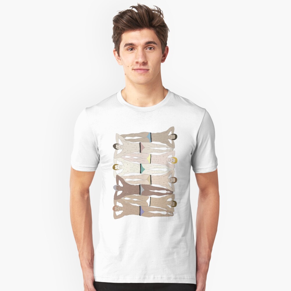 Sunbathers - Retro Male Swimmers Slim Fit T-Shirt