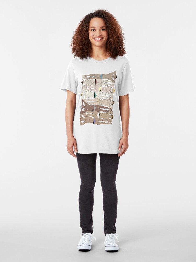 Alternate view of Sunbathers - Retro Male Swimmers Slim Fit T-Shirt
