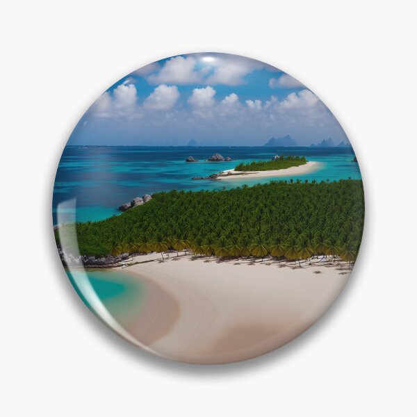 Item preview, A Deserted Tropical Island With A Few Palm Trees And A Long Stretch Of Golden Sand Ai Generated Art designed and sold by AiGens.