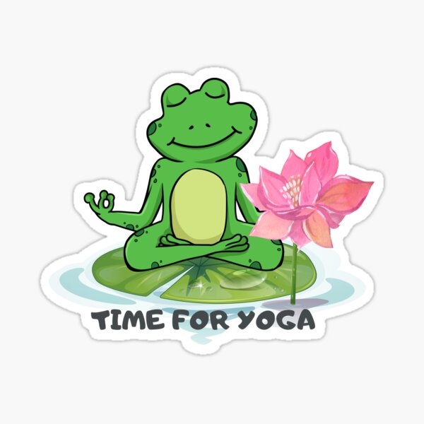 Frosch Nö Fun I Nein Yoga Meditation - Frog Lover - Sticker