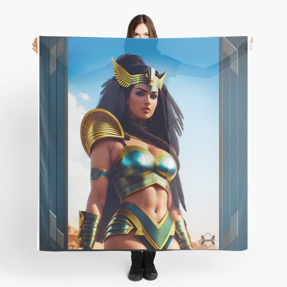The Beauty Of The Falcon Queen Of Rhinearion AI Concept Art by Xzendor7 Ladies Scarf