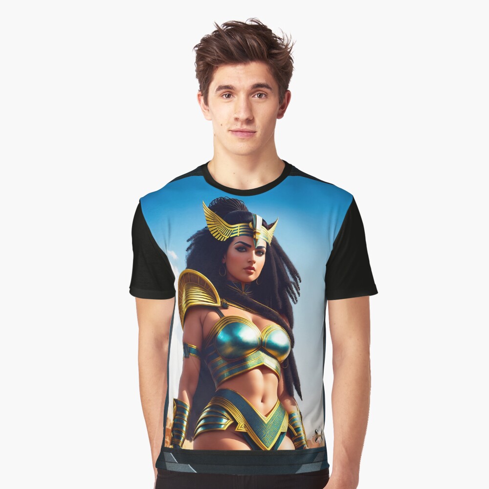 The Beauty Of The Falcon Queen Of Rhinearion AI Concept Art by Xzendor7 Graphics T-Shirt