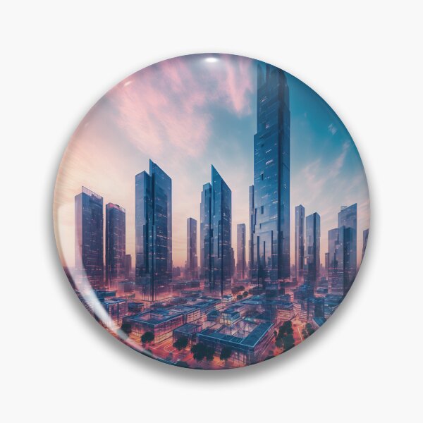Item preview, A Surreal, 3D Rendering Of A City Center, With A Mix Of Abstract Shapes And Textures Ai Generated Art designed and sold by AiGens.