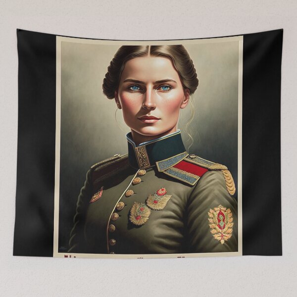 Item preview, Spoof Polish WWII WWIII War poster with Female Soldier in Uniform designed and sold by KALEIDOSCOPE UK.