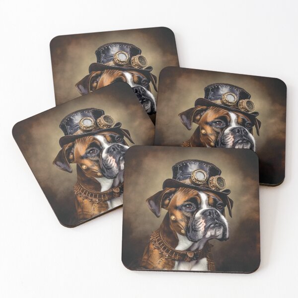 Item preview, Steampunk Boxer Dog Portrait designed and sold by HookedOnDogz.