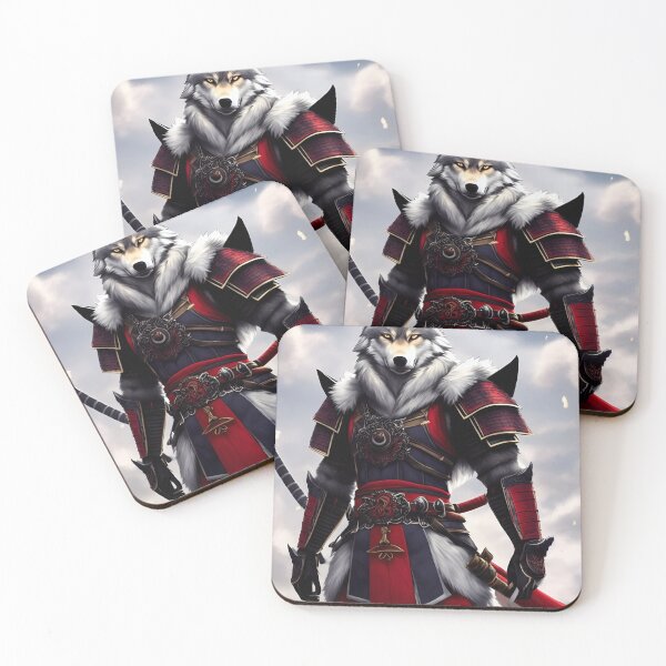 Item preview, Front facing wolf samurai designed and sold by MemesDaKobold.
