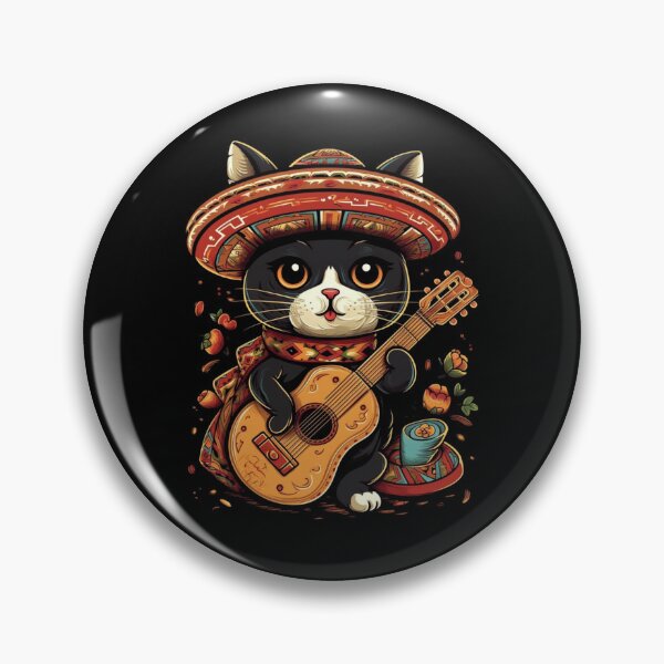 Item preview, Sombrero Guitar Mexican Cat Funny designed and sold by DiamondPixel.