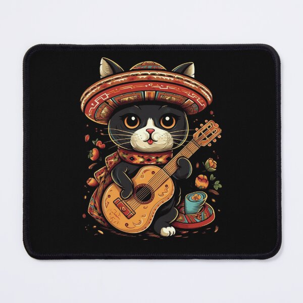 Item preview, Sombrero Guitar Mexican Cat Funny designed and sold by DiamondPixel.