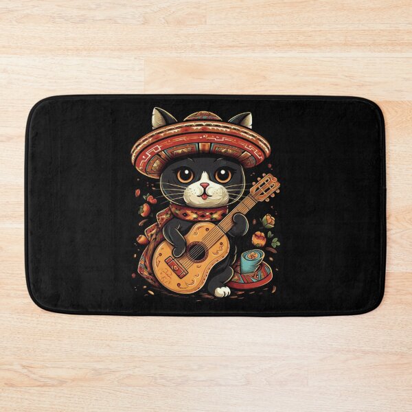 Item preview, Sombrero Guitar Mexican Cat Funny designed and sold by DiamondPixel.