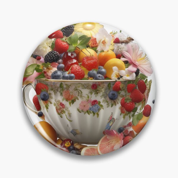 Item preview, Giant Tea cup of fruits and flowers, isolated PNG 16 designed and sold by jetaiart.