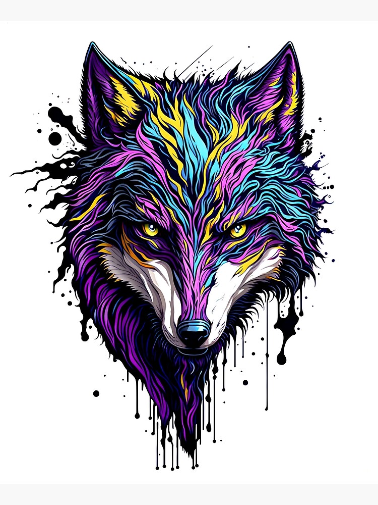 Premium Photo  Wolf Galaxy TShirt Art TShirt Design Shirt Print Splash art  style portrait poster