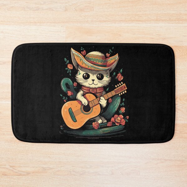 Item preview, Sombrero Guitar Mexican Cat Funny designed and sold by DiamondPixel.