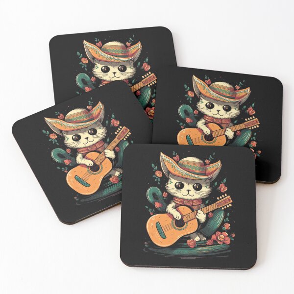 Item preview, Sombrero Guitar Mexican Cat Funny designed and sold by DiamondPixel.