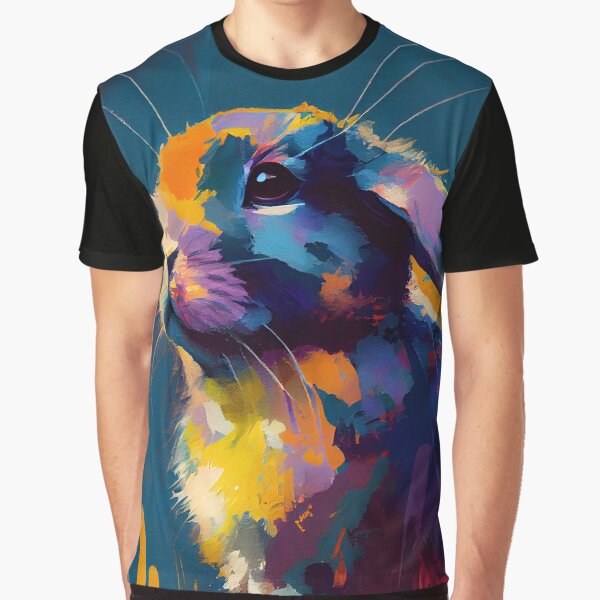 English Lop Bunny Abstract Portrait Graphic T-Shirt