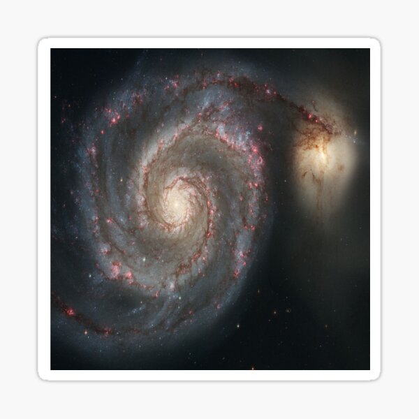 M51 Galaxy - Whirlpool Galaxy, Astronomy, Cosmology, AstroPhysics, Universe Sticker