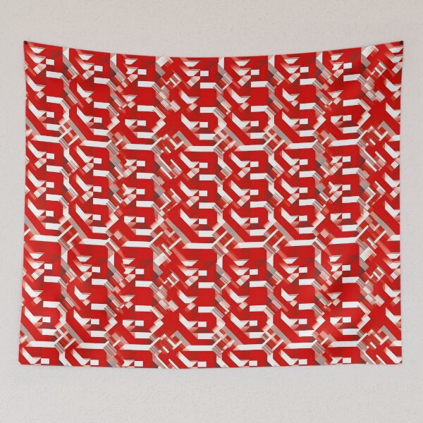 Item preview, Red White Cool Square Shape Pattern designed and sold by alloutshirts.