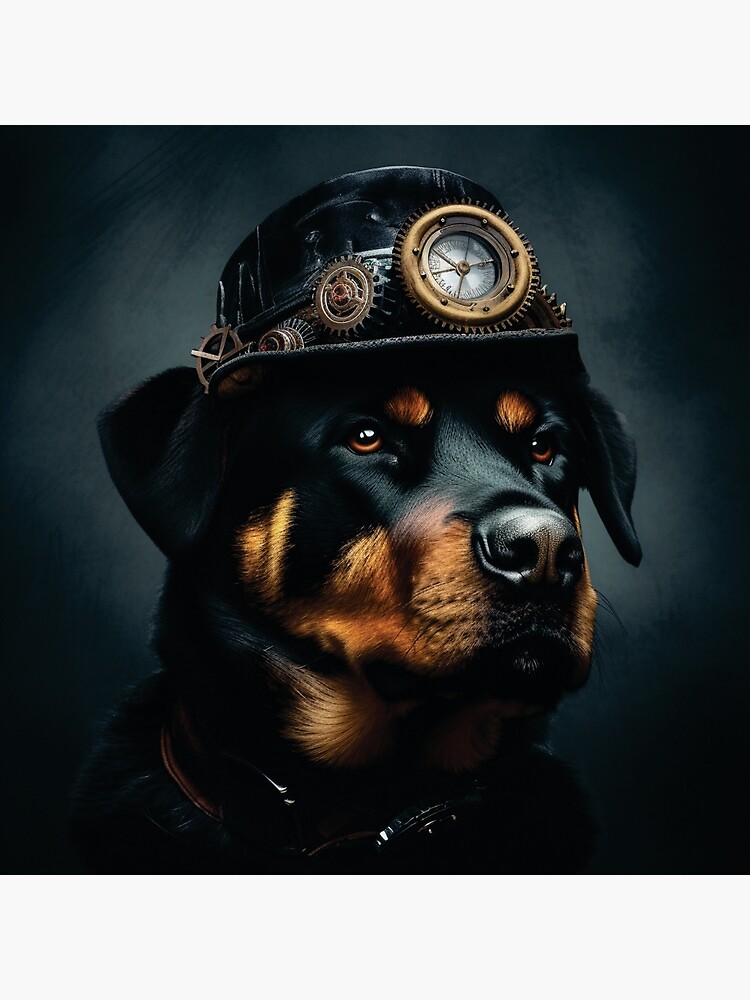 Dog Rottweiler in a rockabilly aesthetic | Art Board Print