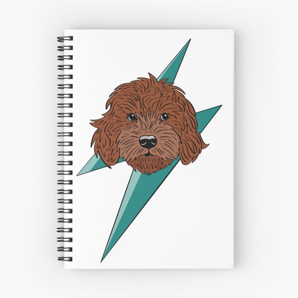 Item preview, Red cockapoo, cavapoo, labradoodle, yorkipoo design with thunderbolt  designed and sold by laurendemoet.