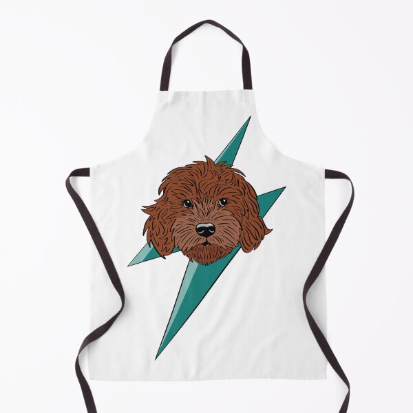 Item preview, Red cockapoo, cavapoo, labradoodle, yorkipoo design with thunderbolt designed and sold by laurendemoet.